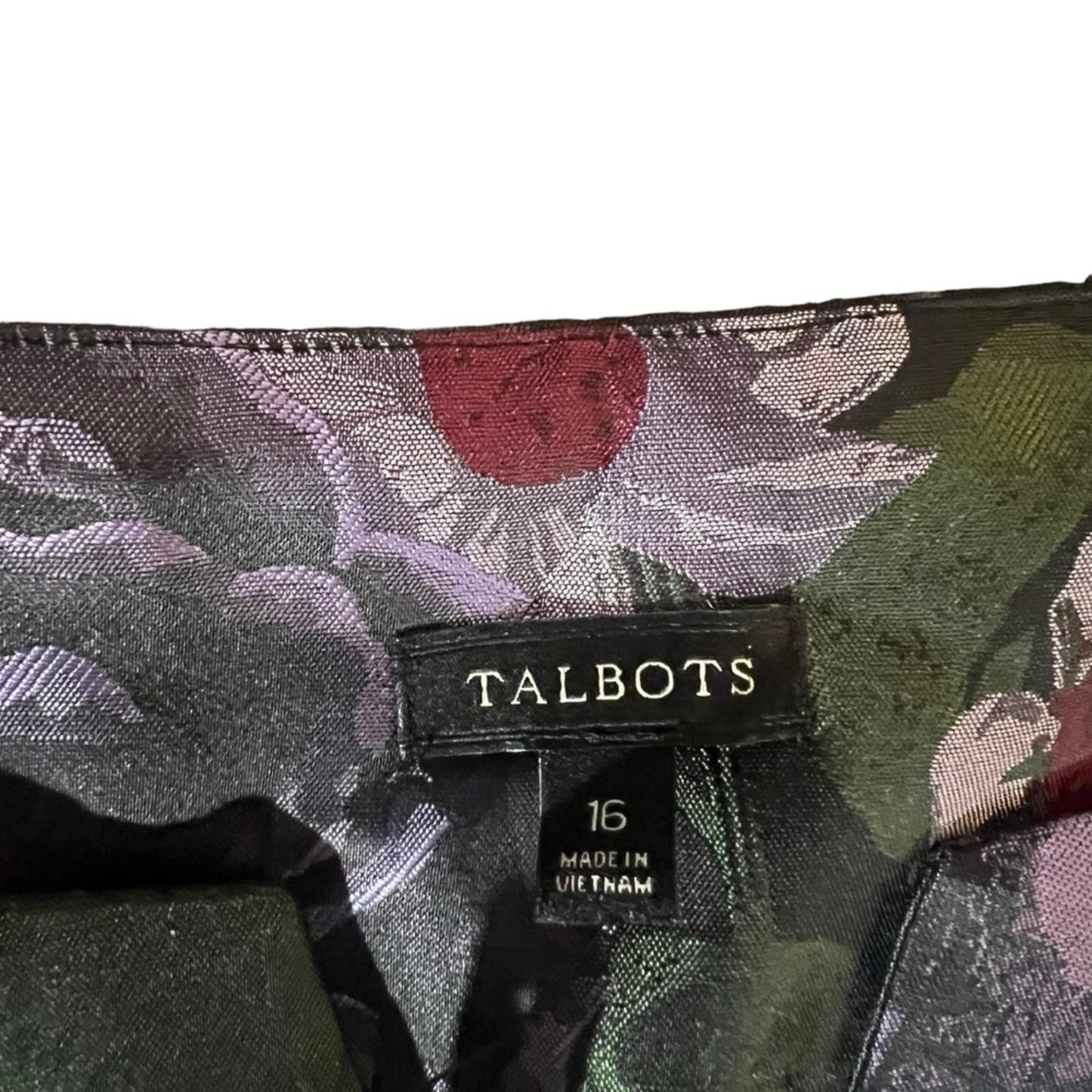 NWT Talbots Women's 16 Floral & Birds Peplum Blouse