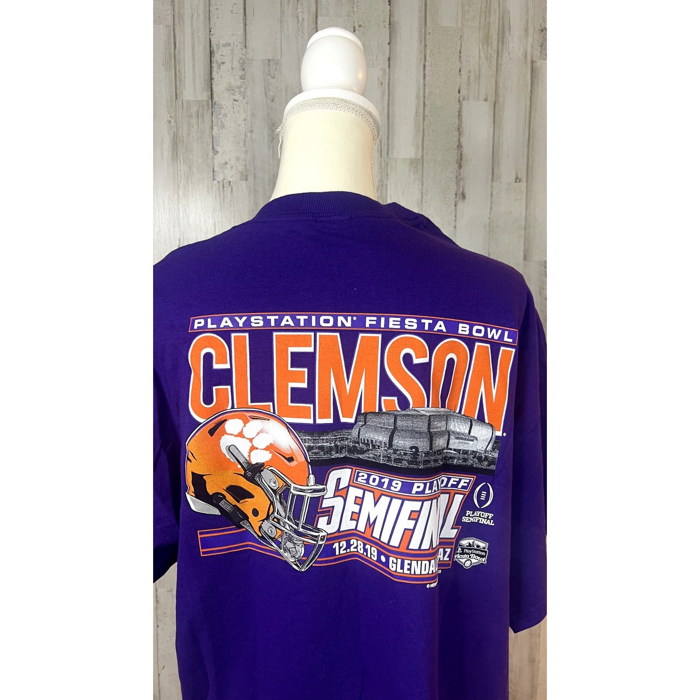 Clemson Tigers 2019 Playoff Semifinal Fiesta Bowl Men's XL Purple T-Shirt