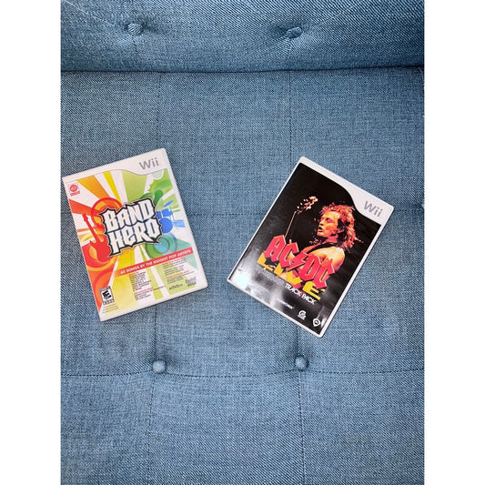 AC/DC Live Rock Band Track Pack + Band Hero Nintendo Wii Game Bundle