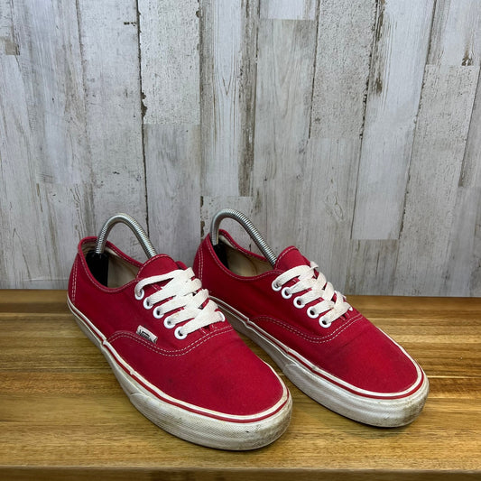 Vans Red Canvas Low Top Lace Up Skate Shoes Sneakers Men's 7.5 / Women's 9