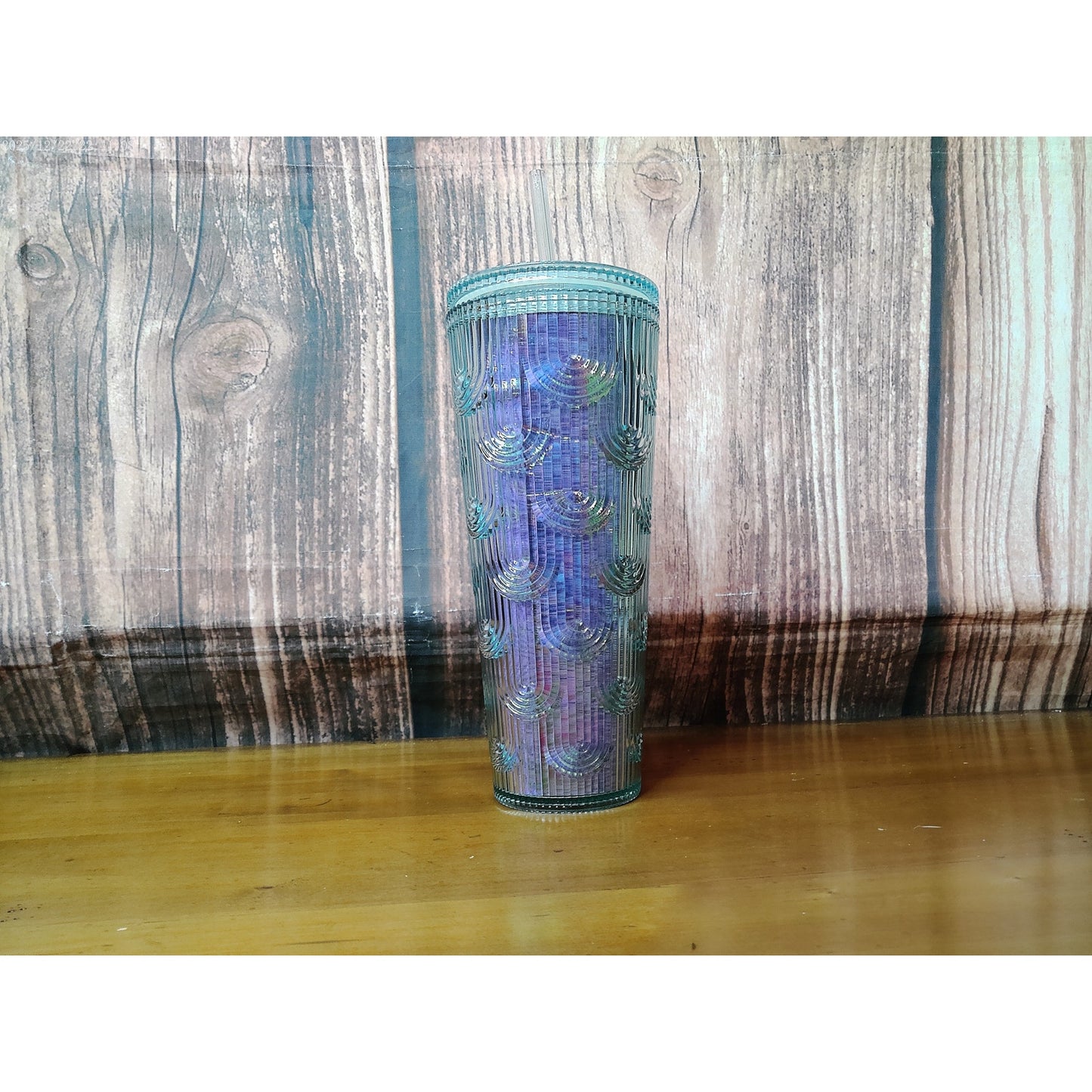 Starbucks Mermaid Scale Iridescent Blue Purple Teal 24 oz NO STRAW