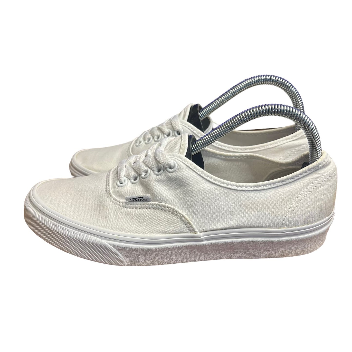 Vans Authentic Unisex White Canvas Lace Up Sneakers Men's 8.5 / Women's 10