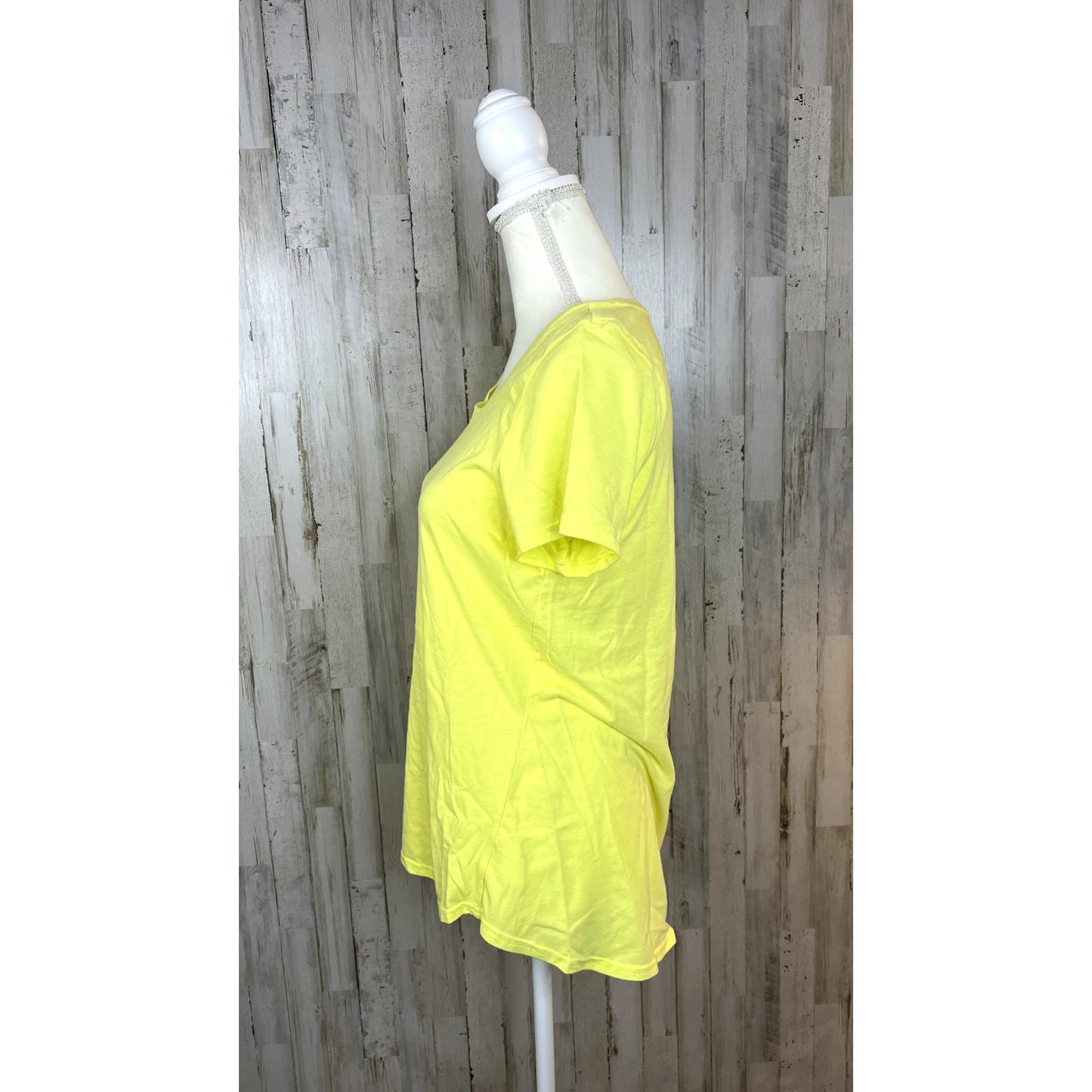 Zelos Women's Medium Yellow Short Sleeve Crew Neck T-Shirt Casual