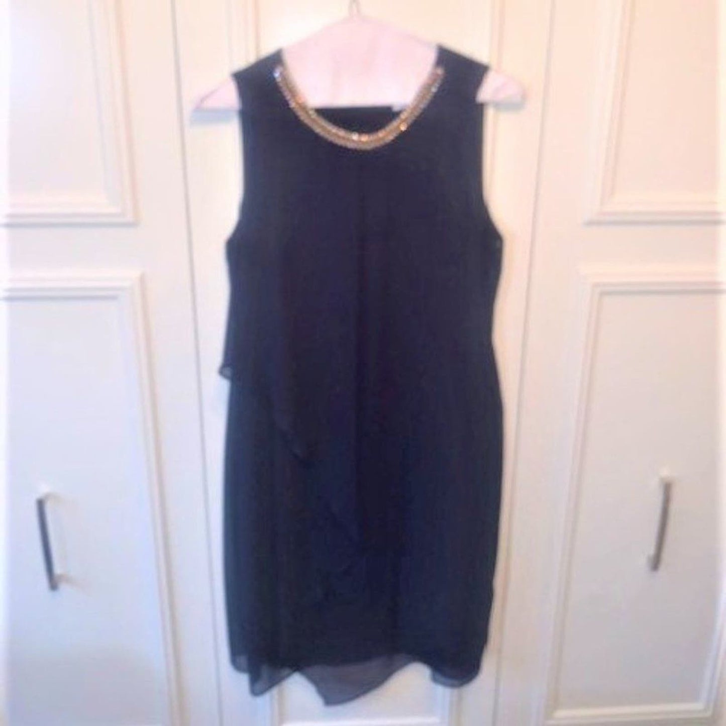 db Navy cocktail party filmy dress 16 EUC