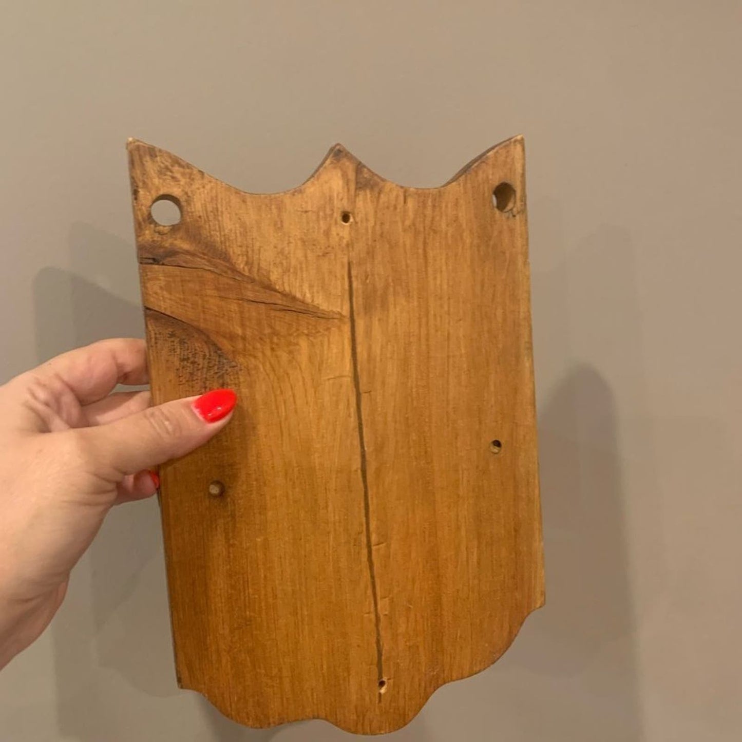Solid Oak Wood Softball or Baseball Glove & Bat Wall Mount Holder