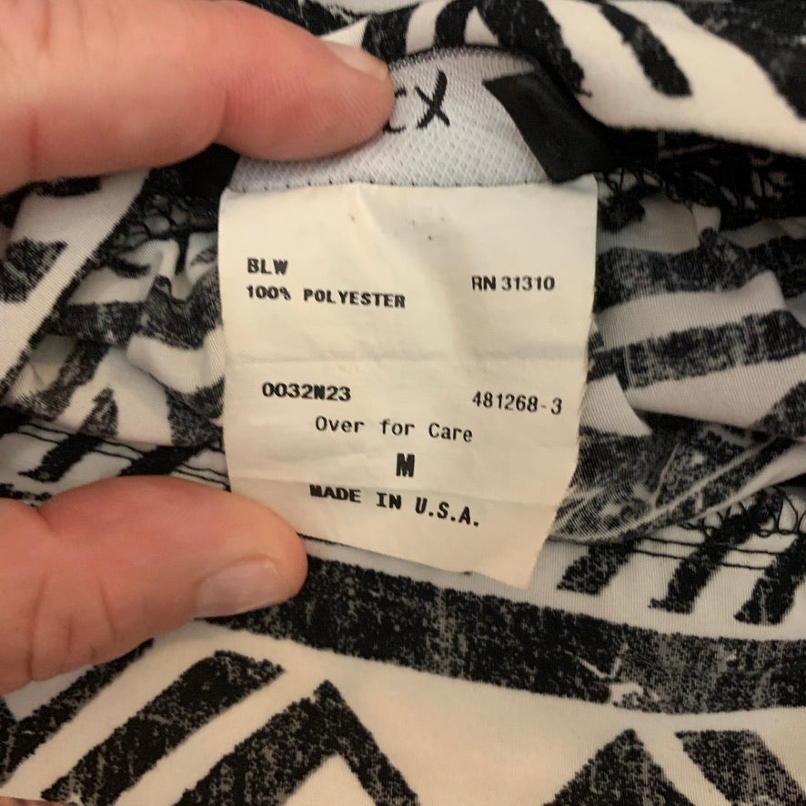 BCX Black White Aztec Print Flounce Mini Skirt Size Medium