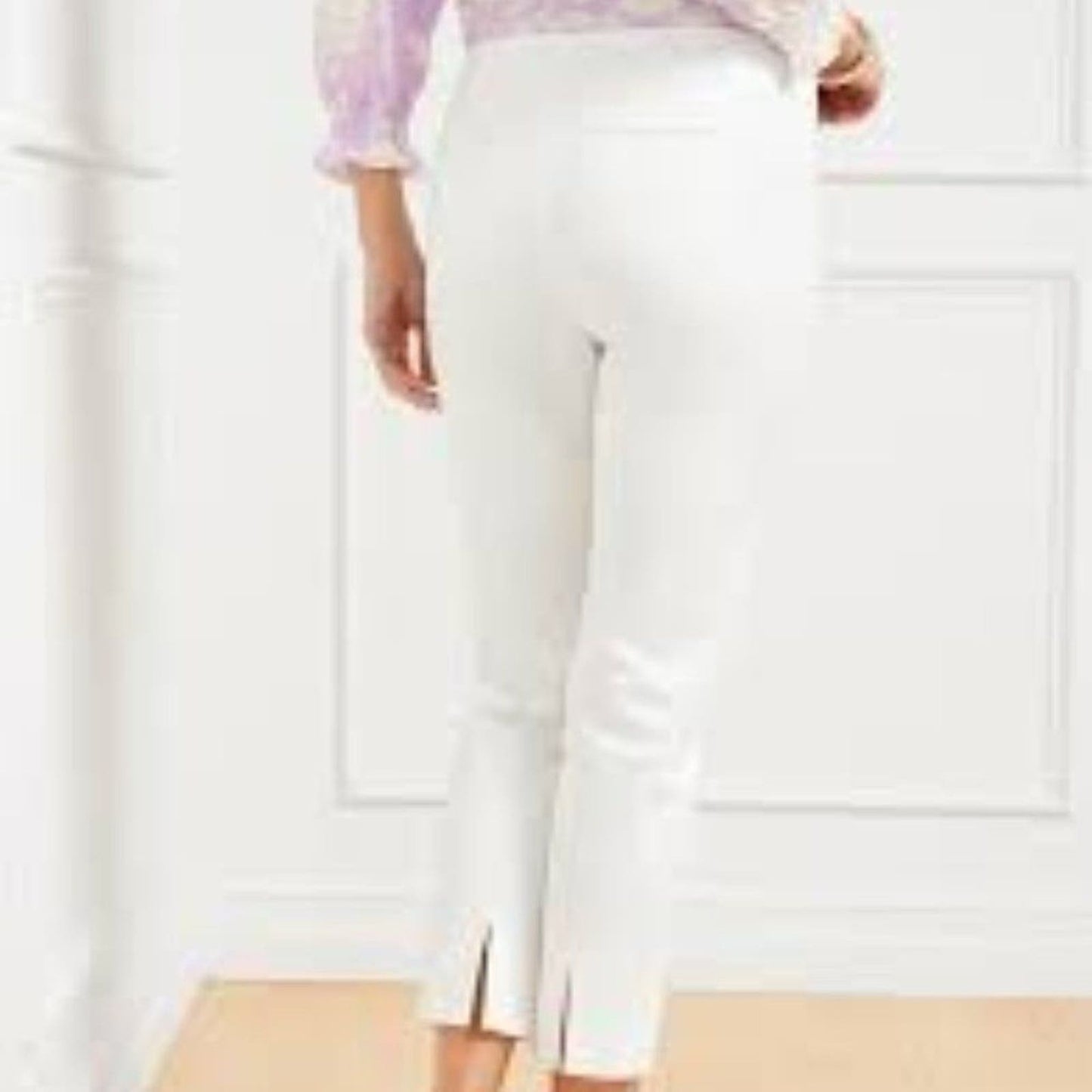 Talbots White Chatham Crop Pants Size 14