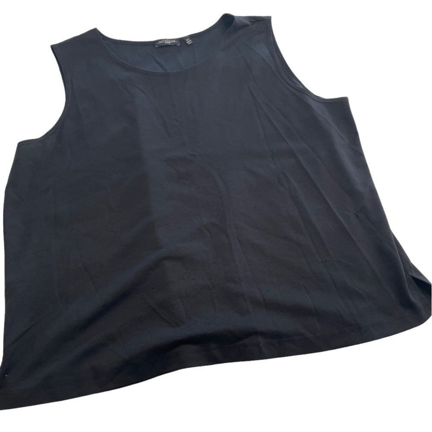 Notations Black Sleeveless Shell 3X