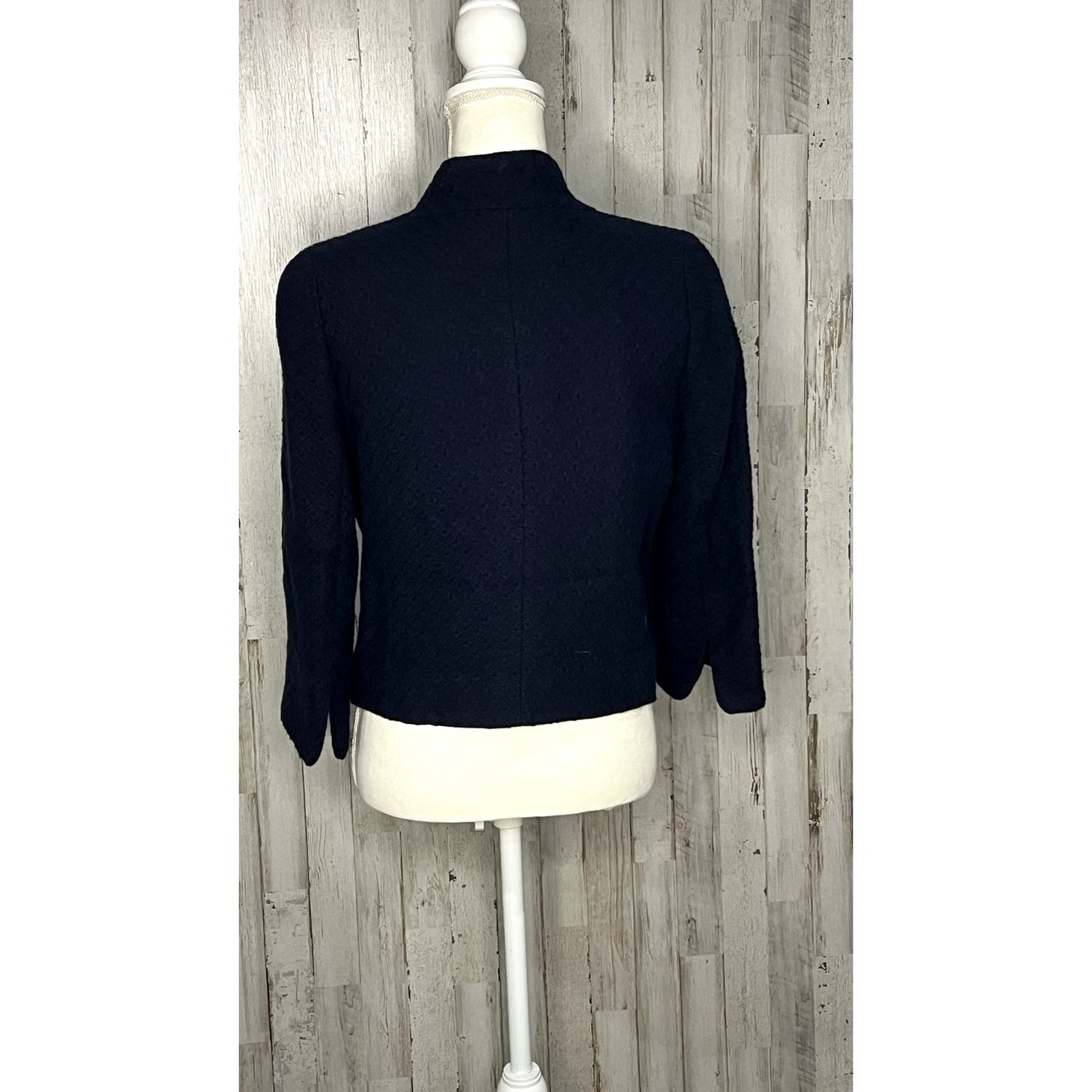 Isaac Mizrahi for Target Women's Navy Blue Tweed Jacket Size 6