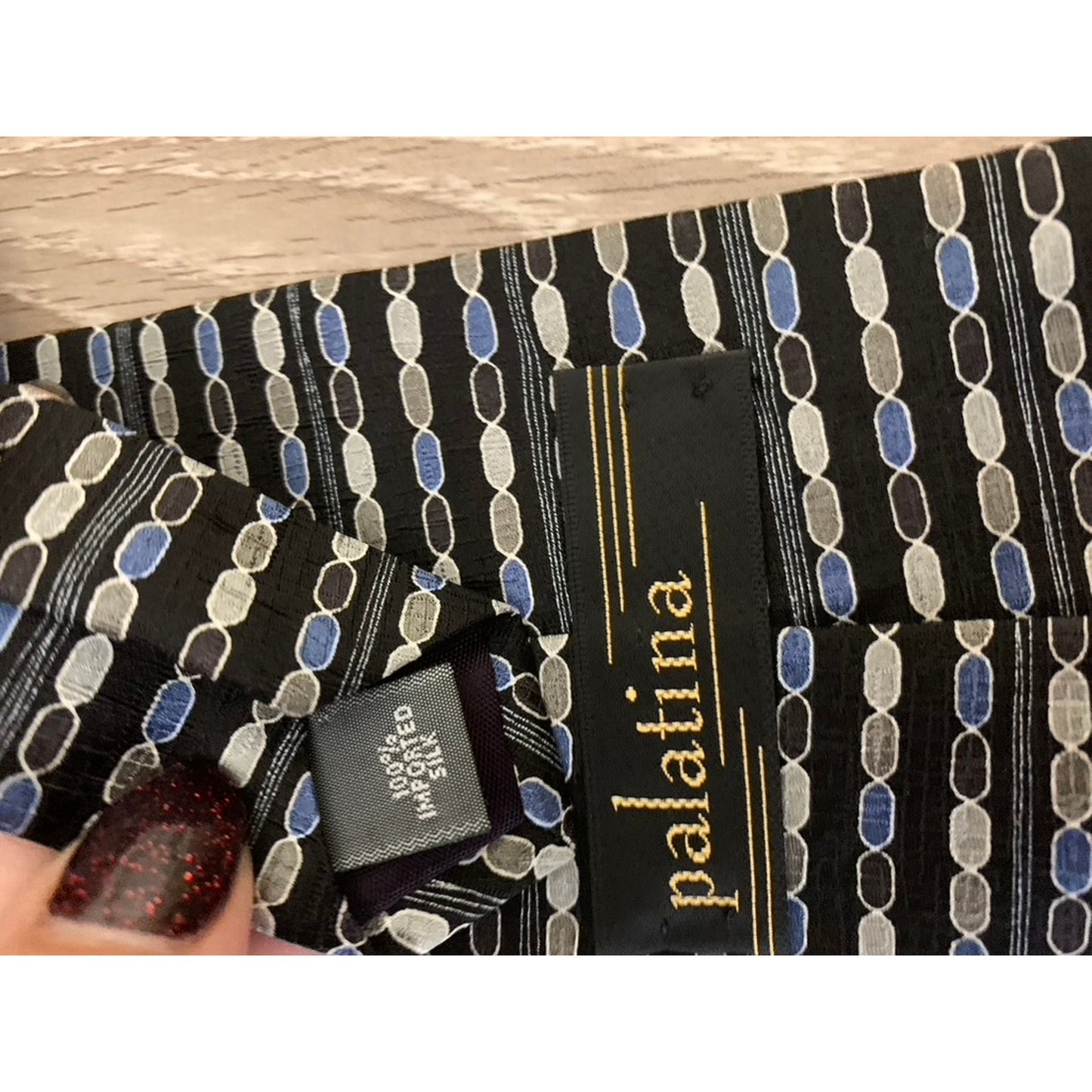 Set of 5 Palatina Vintage Men's Silk Necktie Collection Geometric