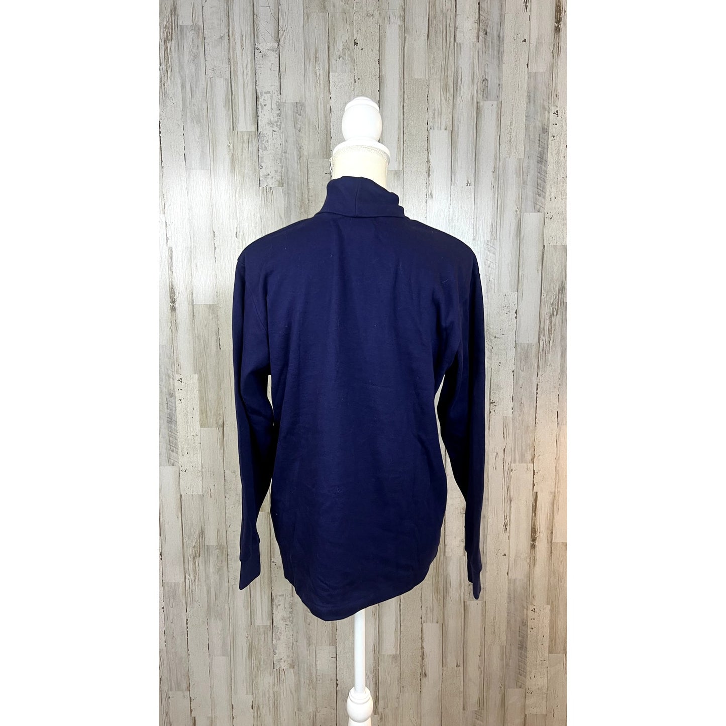 Vintage Westbound Women's Size Large Navy Blue Long Sleeve Turtleneck Top