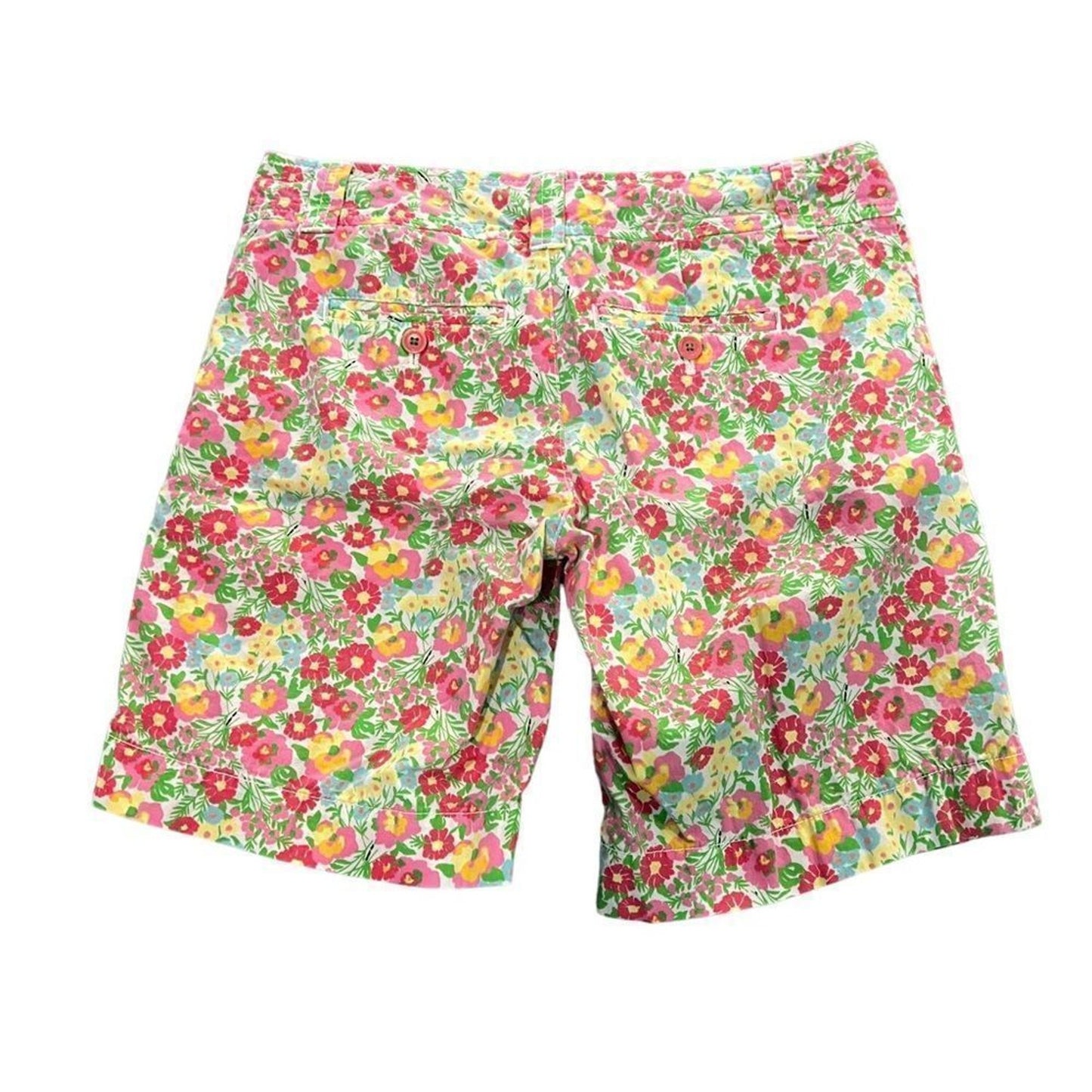 Lilly Pulitzer Bermuda Shorts Womens Size 2 Floral Pink Green Yellow