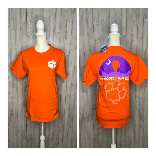 Clemson Tigers "My Roots Run Deep" Men's Orange Short Sleeve T-Shirt Size Small