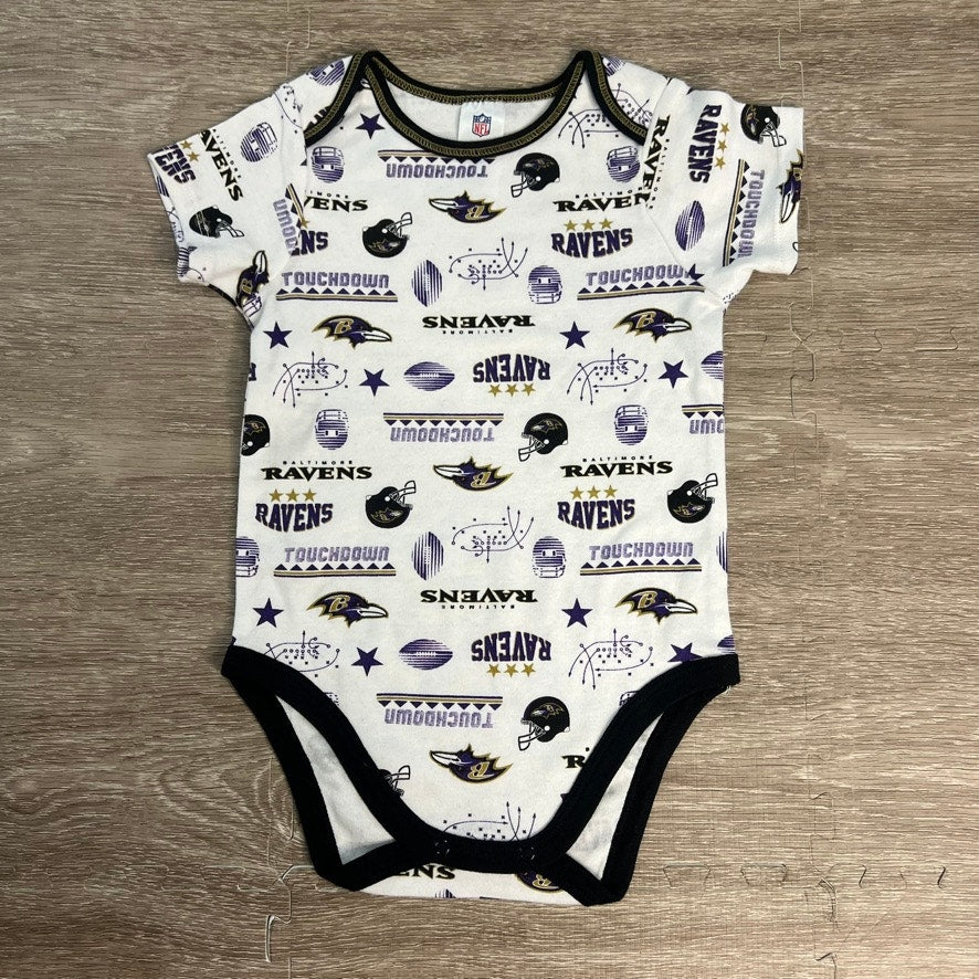 NWT Gerber NFL Baltimore Ravens Baby Bodysuits Onesies 3-Pack Size 18 Months