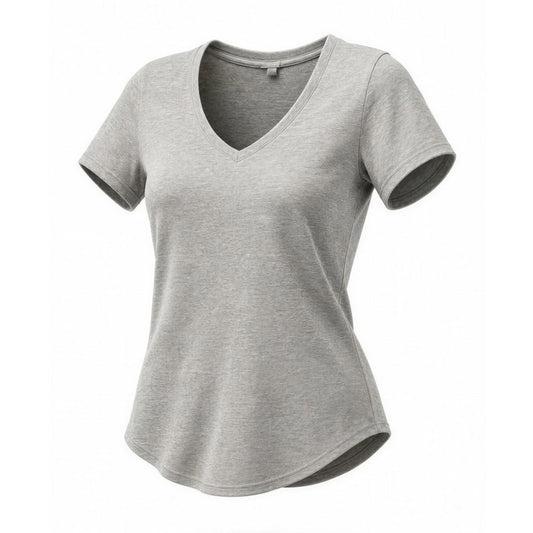 Victoria's Secret T-Shirt Womens Size Small Gray Heather V-Neck Short Sleeve