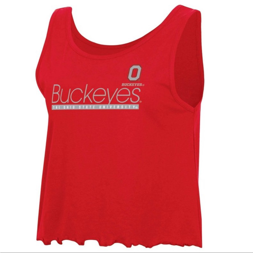 NWT Ohio State Buckeyes Women's Red Crop Tank Top Size Large Sleeveless