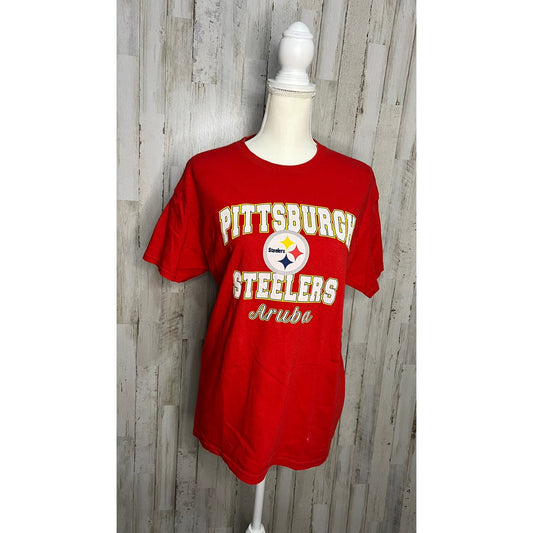 Pittsburgh Steelers Unisex Medium Red Graphic T-Shirt Short Sleeve Sports Tee