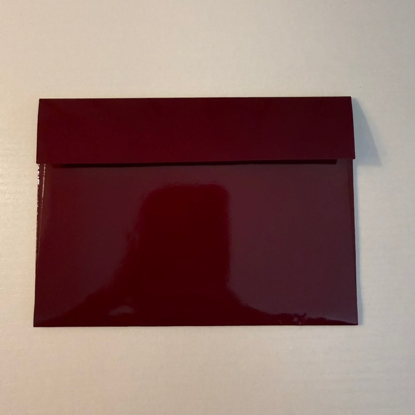 Gucci Burgundy Maroon Glossy Logo Envelope Receipt Holder Gift Packaging 6"x4.5"
