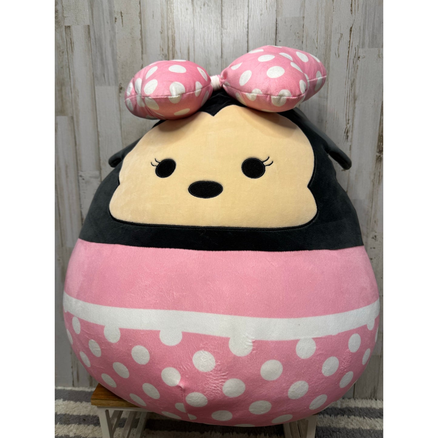 Disney Squishmallows Minnie Mouse Jumbo Plush Pillow Pink Polka Dot Bow
