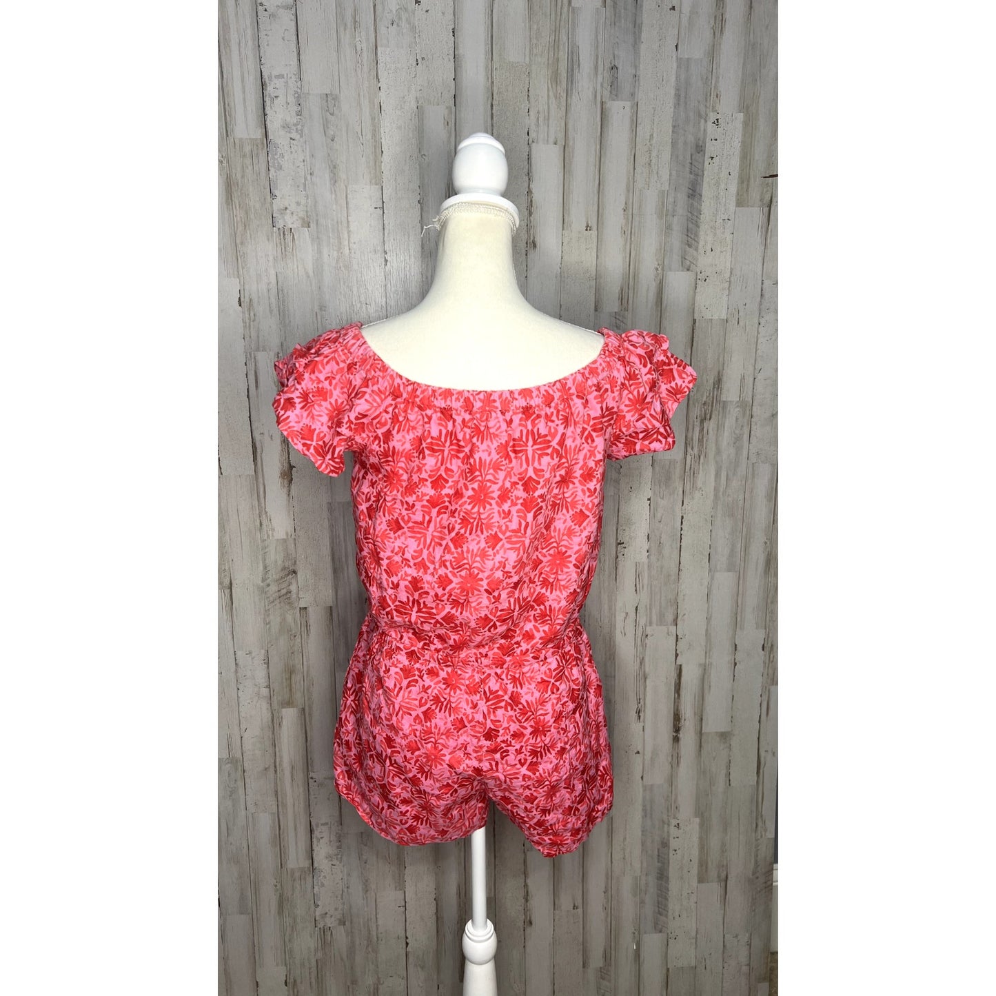 Vineyard Vines Women's Size Small Pink Floral Off-Shoulder Romper