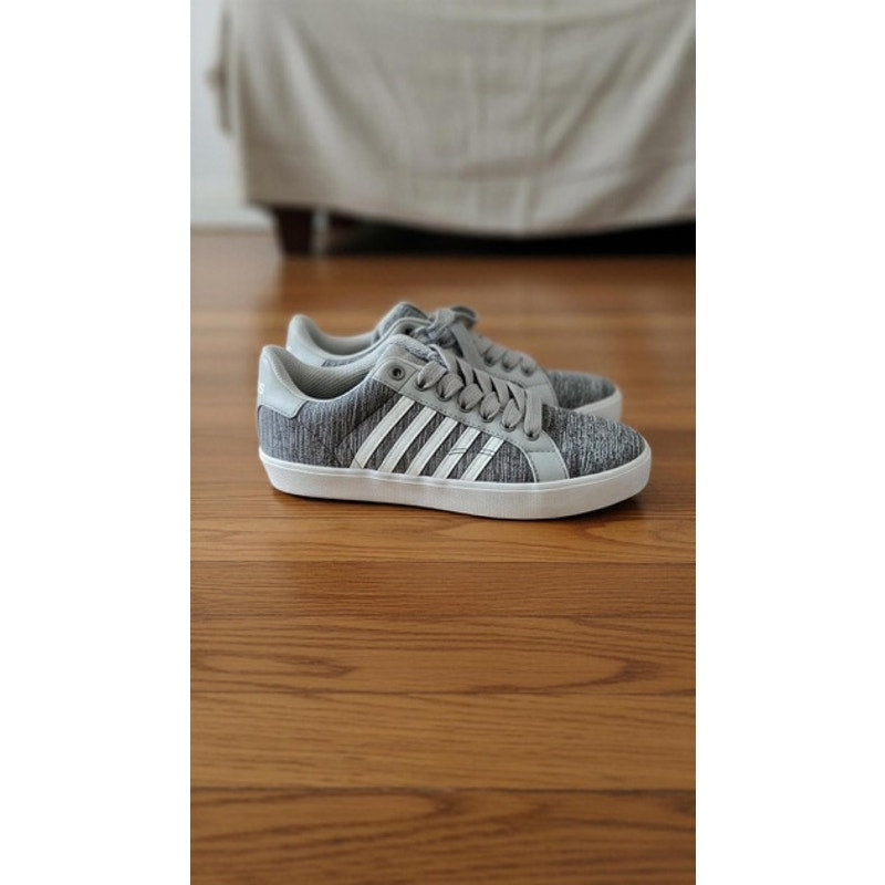 K-Swiss Court Tiebreak II Gray White Lace-Up Shoes size 3.5