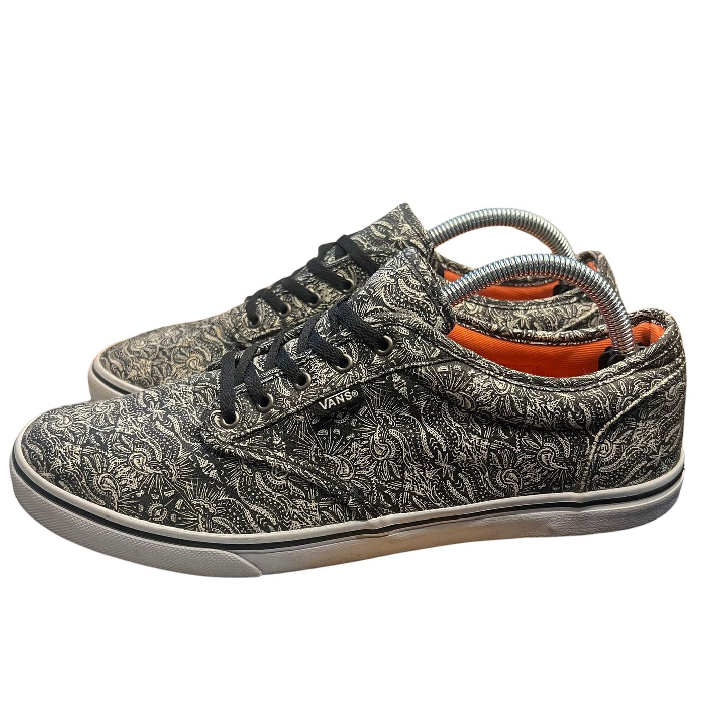 VANS Atwood Low Paisley Henna Black white Canvas Sneakers Women's Size 11