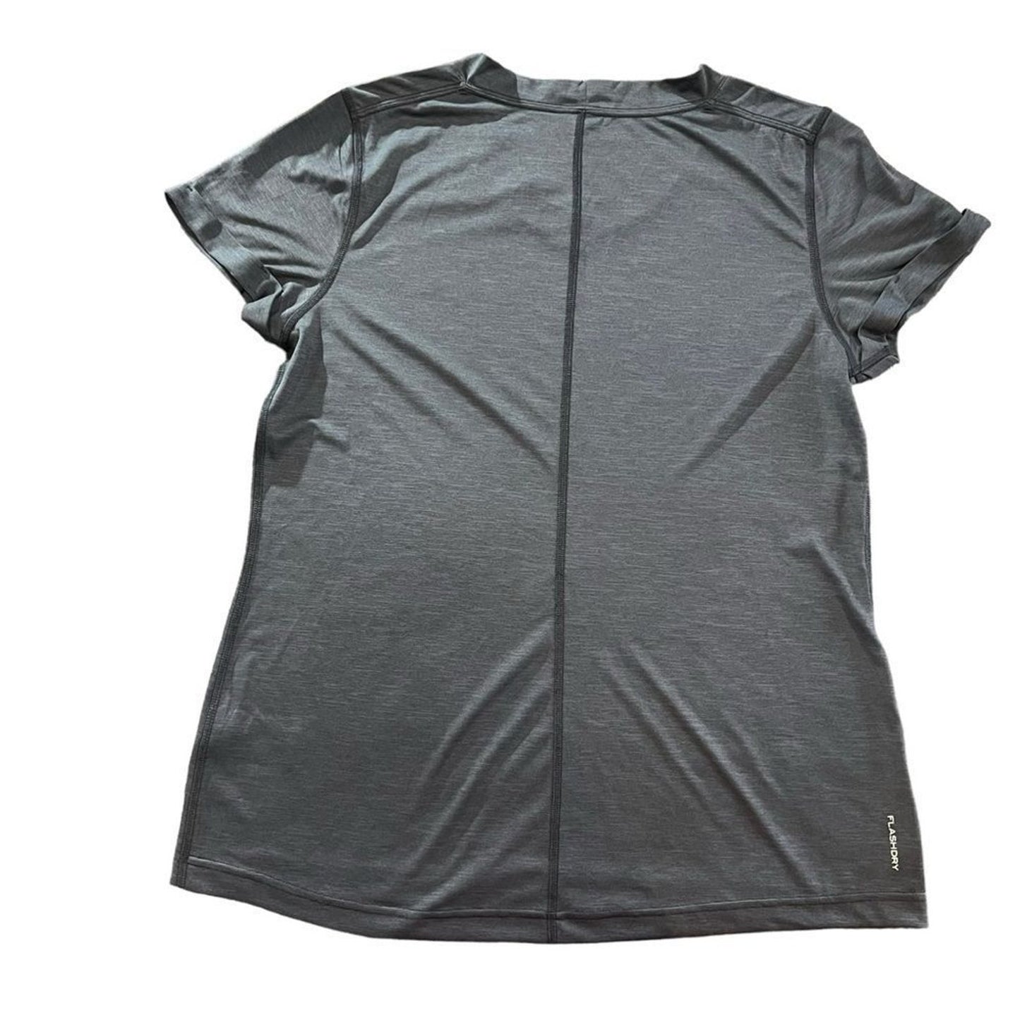 The North Face Womens V-Neck Short Sleeve Athletic T-Shirt Heather Gray Large