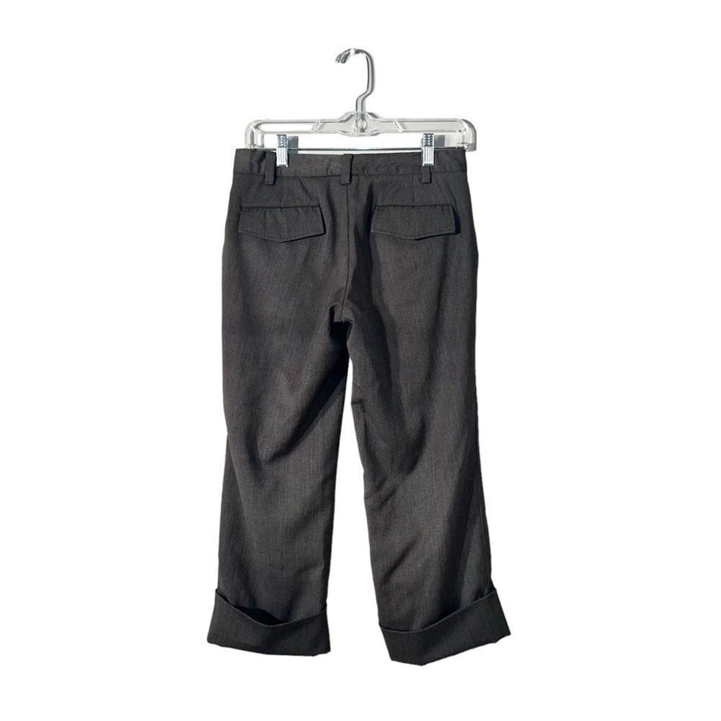 Banana Republic Martin Cuffed Wide Leg Capris Stretch Size 0 Grey Heathered EUC