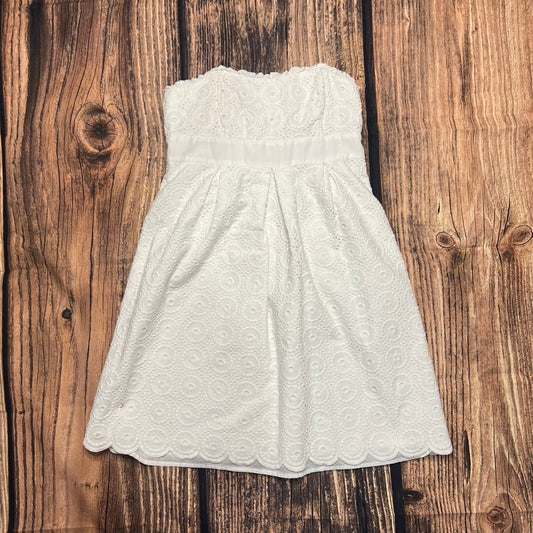 Lilly Pulitzer Women's White Strapless Eyelet Dress Size 2 Casual Short