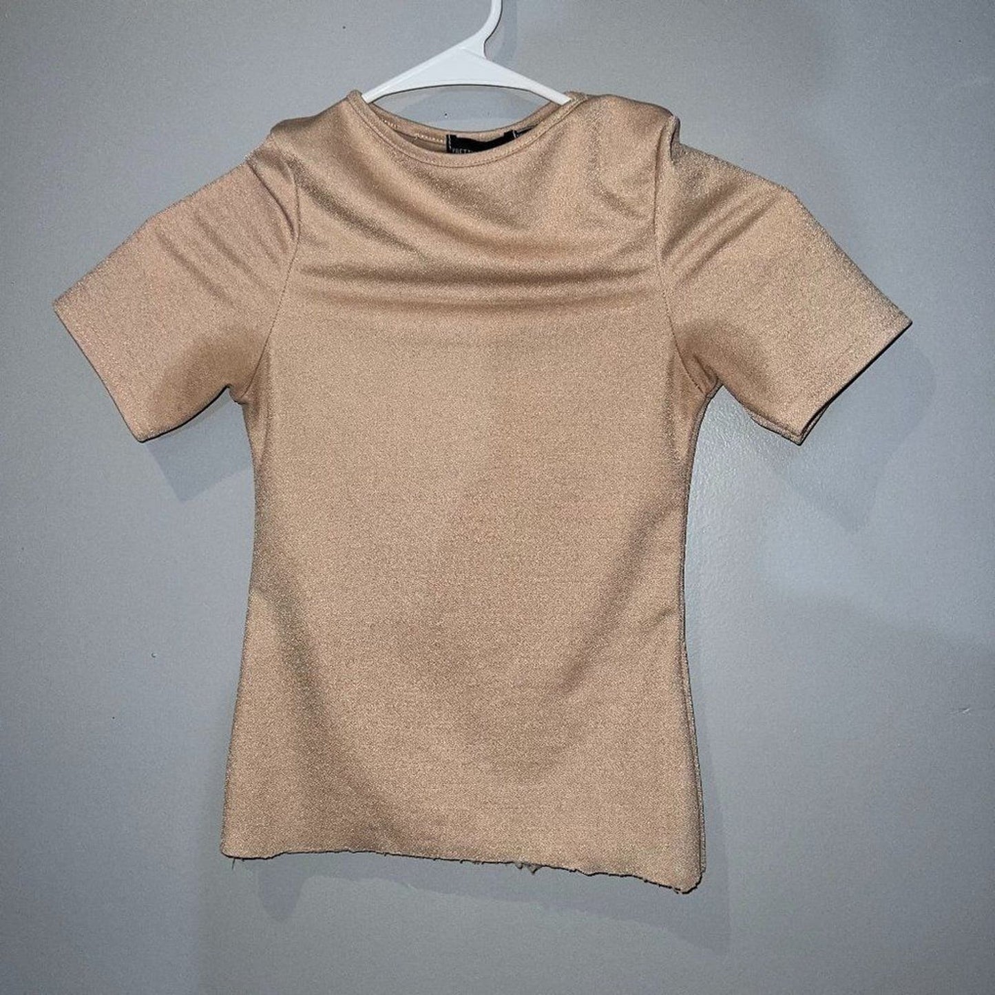 Pretty Little Thing Tan Fitted Top Size 2