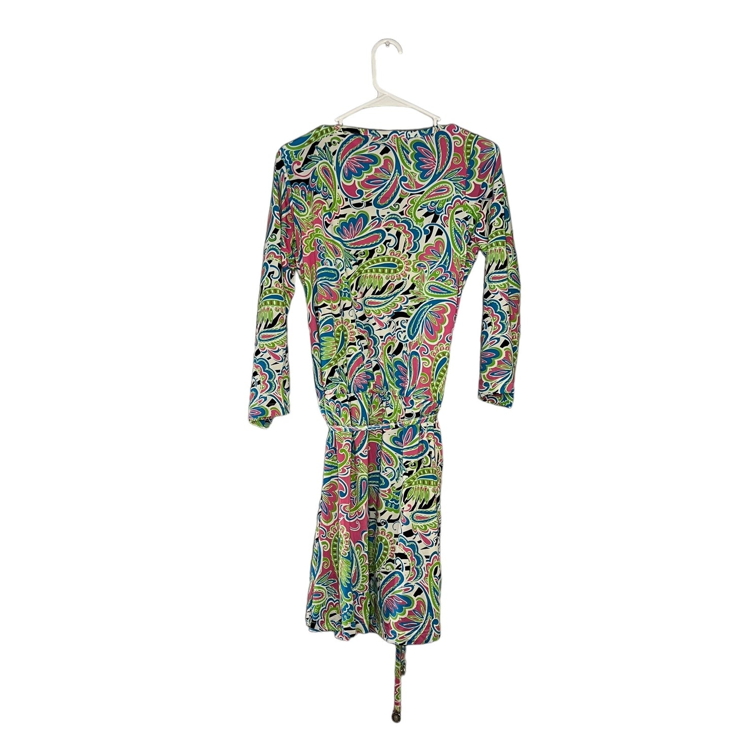 Mudpie Women's Large Paisley Print Scoop Neck 3/4 Sleeve Casual Dress