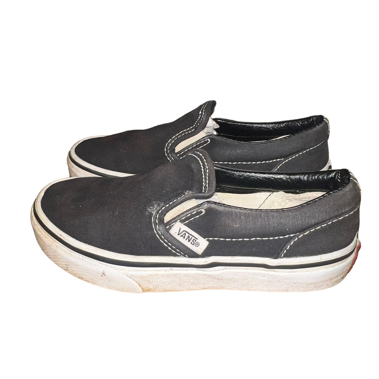 Vans Classic Slip-on Black Canvas Sneaker Unisex Kids Size 13.0