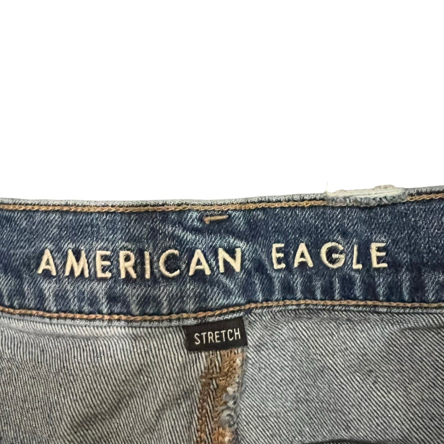 American Eagle High Rise '90s Boyfriend Jeans Stretch Whiskered Blue Women's 20S