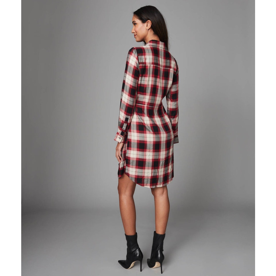 UNTUCKit Women's Plaid Wrap Dress Size 8 Knee Length Casual Fall