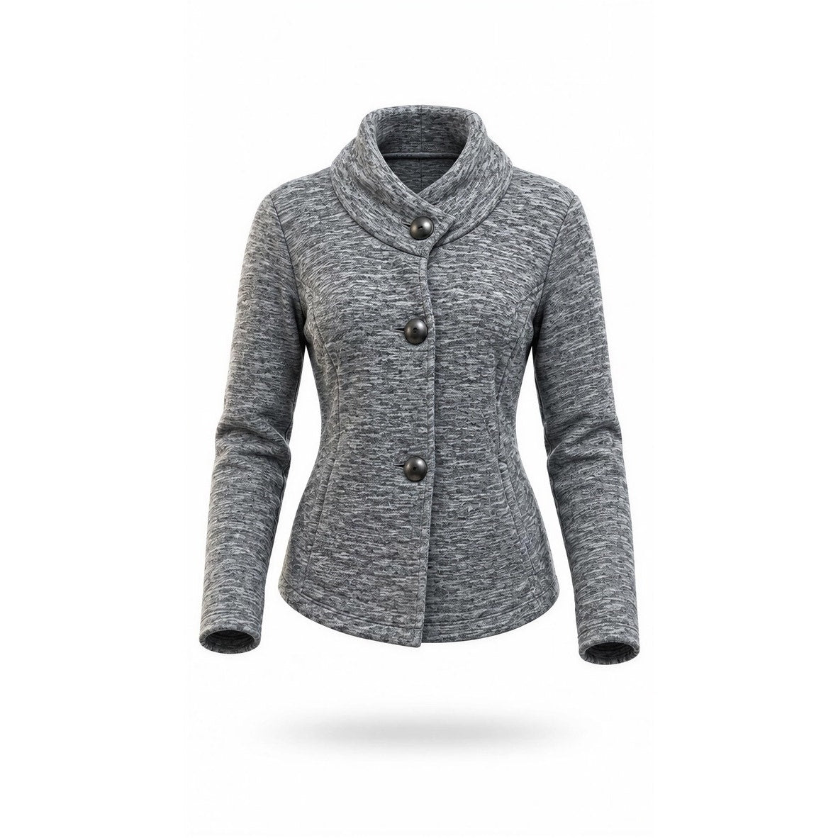 CAbi Jacket Womens Size S Gray Cropped 3-Button Blazer