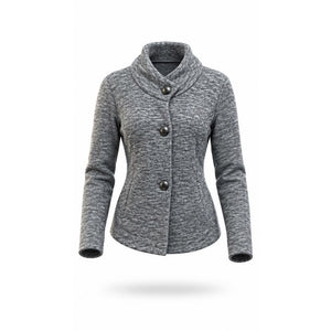 CAbi Jacket Womens Size S Gray Cropped 3-Button Blazer