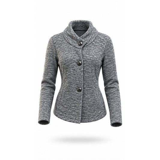 CAbi Jacket Womens Size S Gray Cropped 3-Button Blazer