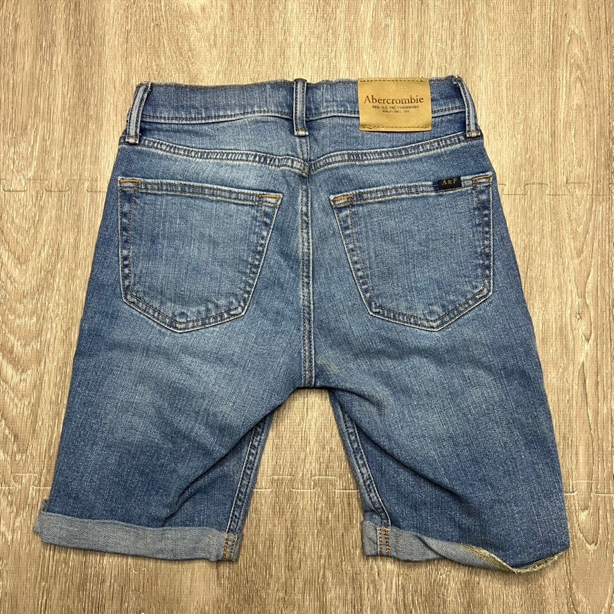 Abercrombie Kids Boys Distressed Denim Shorts Size 9-10 Blue Casual