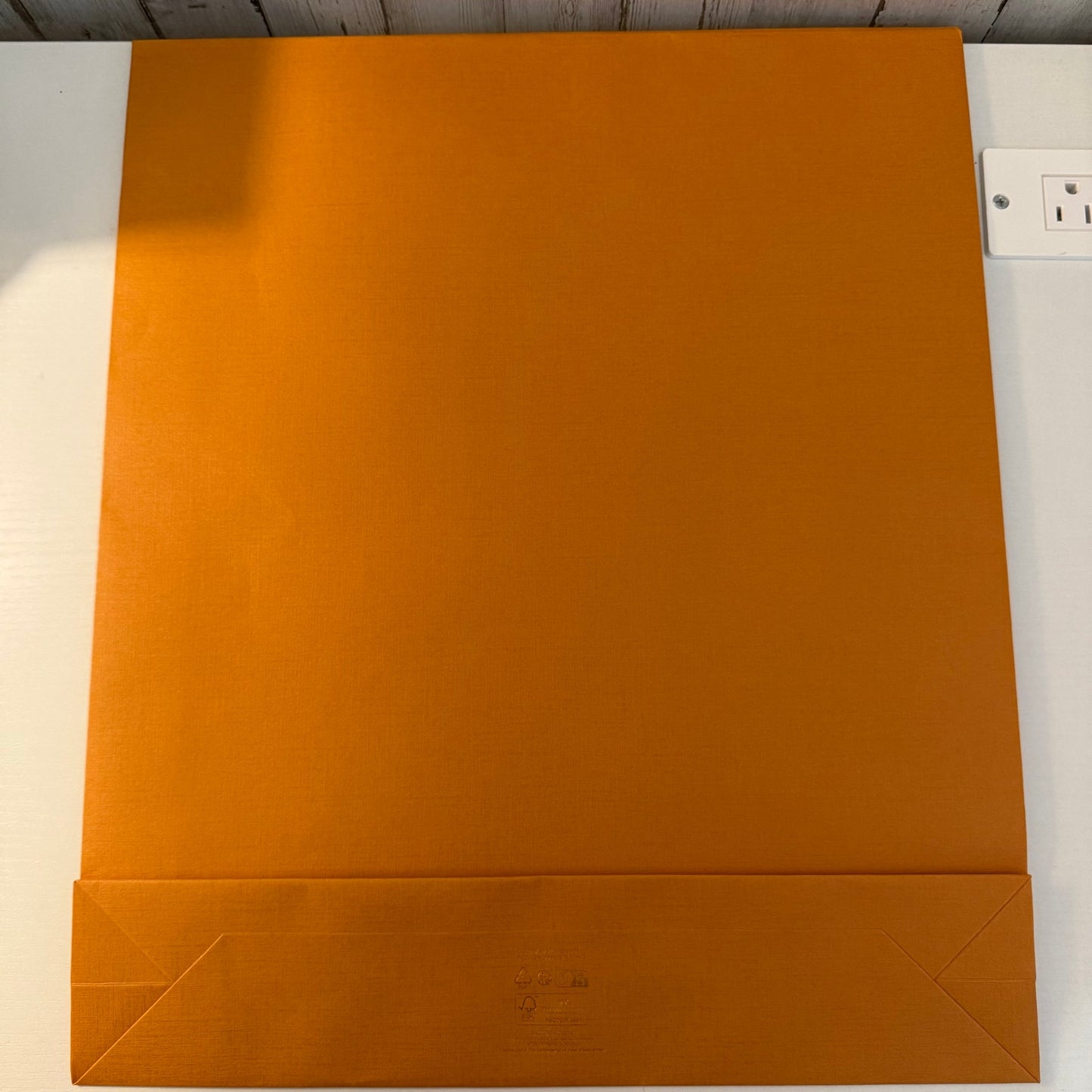 Louis Vuitton Large Orange Gift Envelope Packaging Sleeve Black Logo 17x13