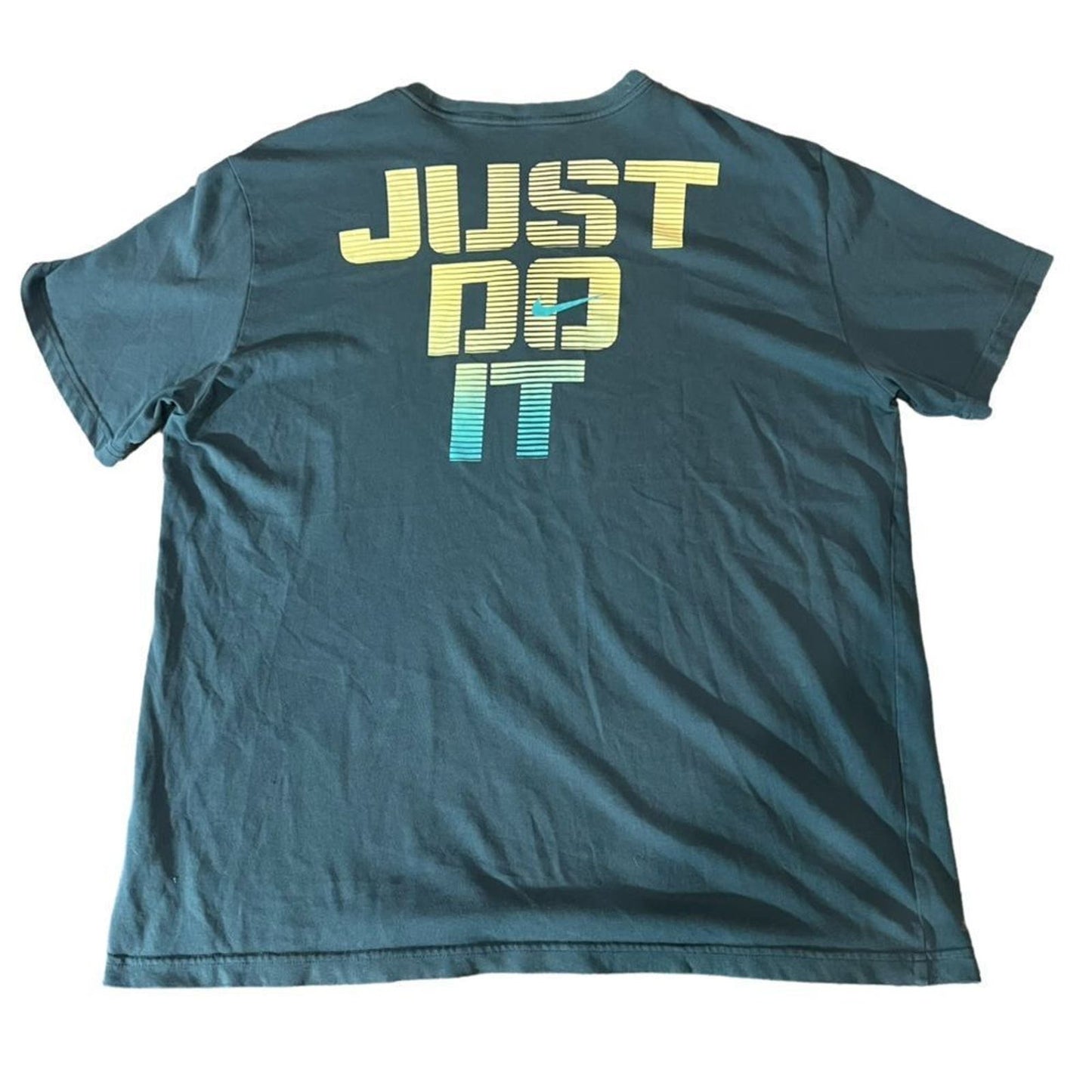 Nike Shirt Mens Small Blue Adult Dri Fit Just DO It Logo Double Sided Size XL