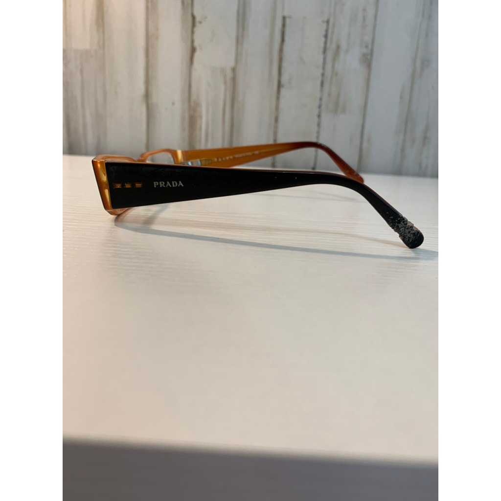 Prada Eyeglasses Frames Unisex Brown/Amber Two-Tone Full Rim