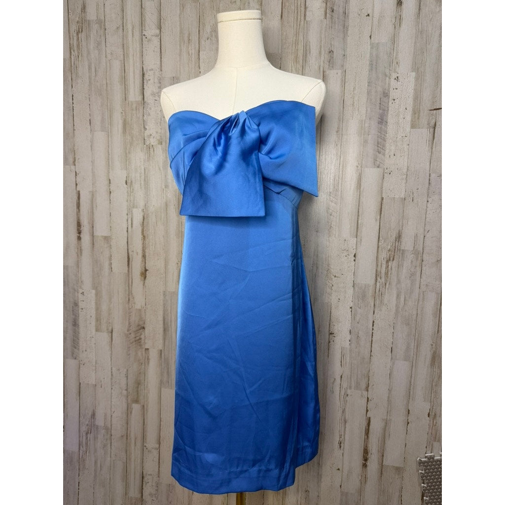NWT Lilly Pulitzer Women's Carlynn Strapless Bow Satin Dress Blue Size 16