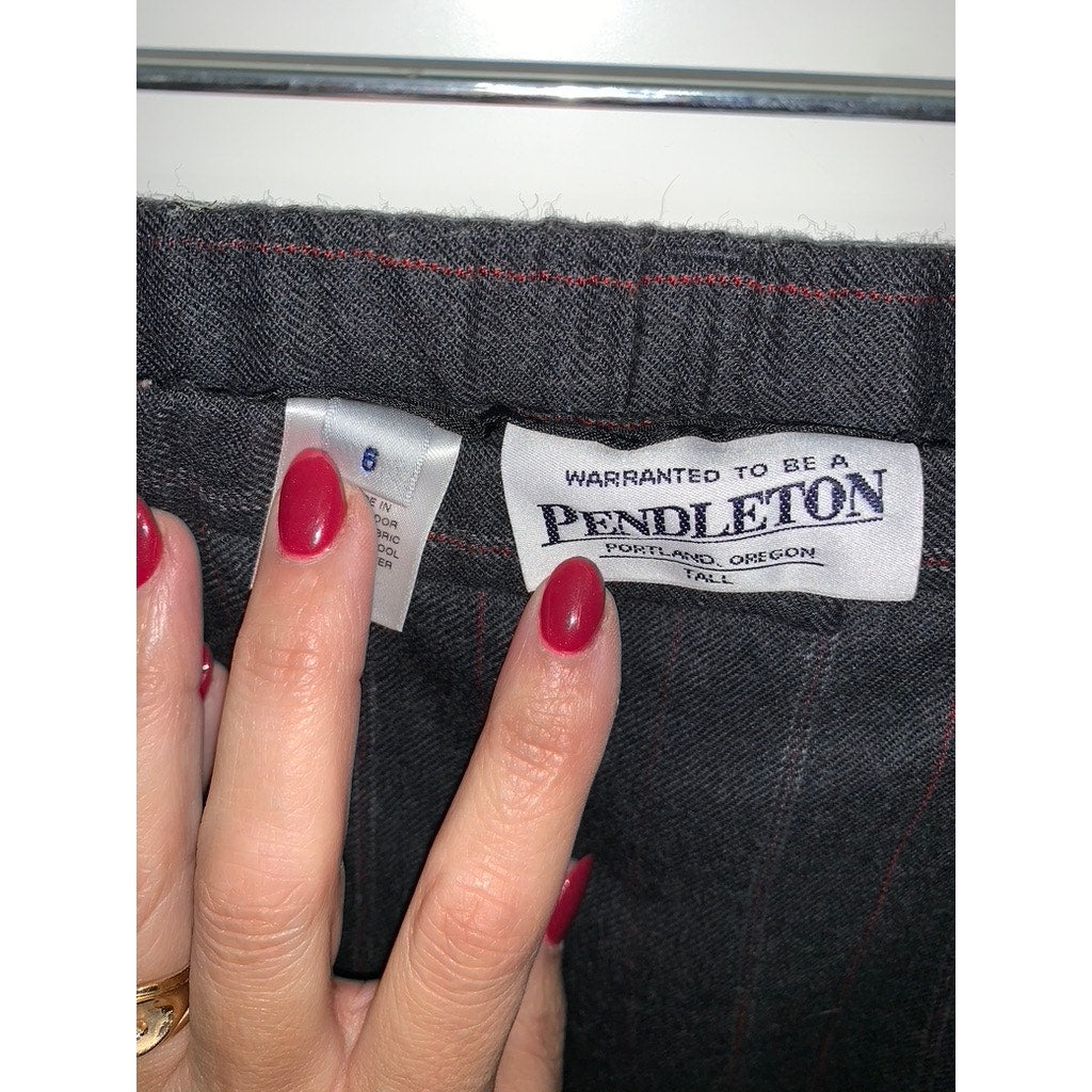 Pendleton Women's Gray Pinstripe Wool-Blend Dress Pants Size 6