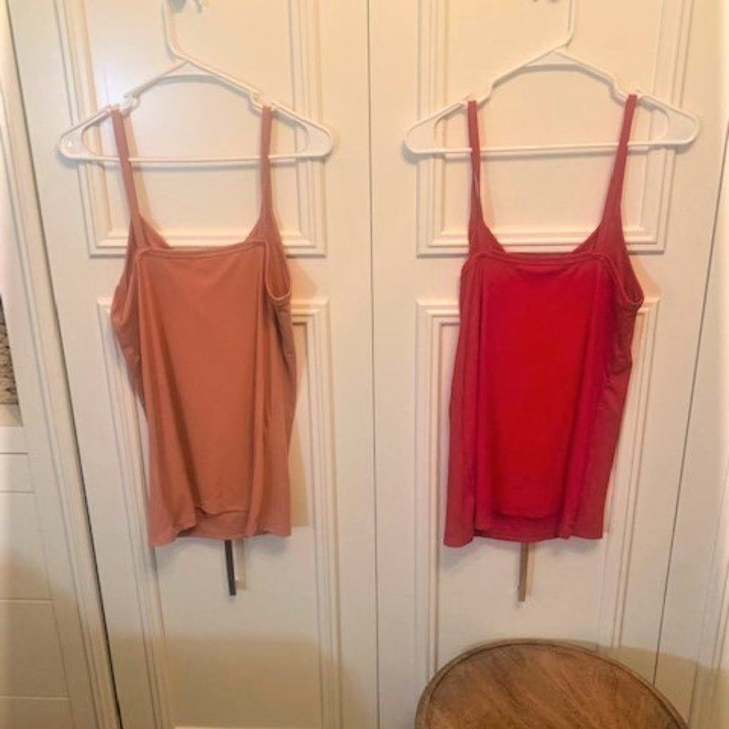 Set 2 No Boundaries red/salmon ribbed tank tops EUC