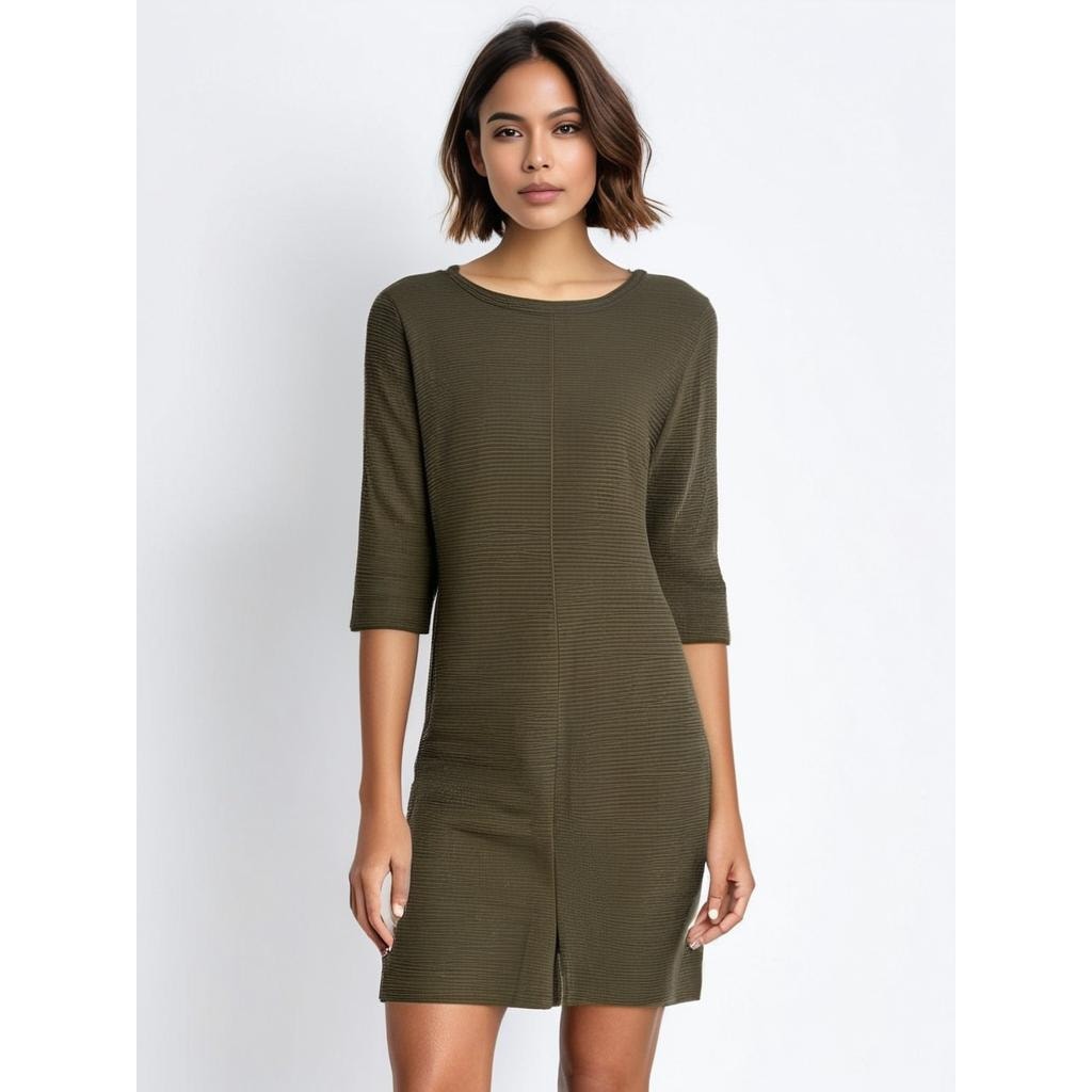 Vineyard Vines Women's Medium Green Knee Length 3/4 Sleeve Shift Dress