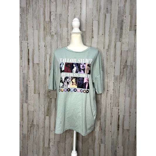 Taylor Swift The Eras Tour Teal Graphic T-Shirt Women's Size Medium