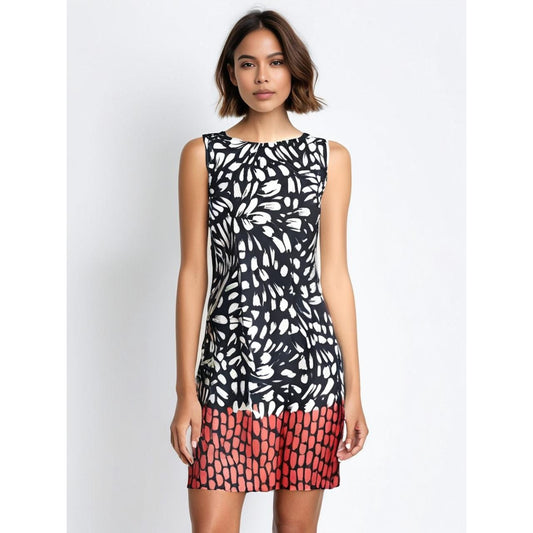 Alyx Women's Size 6 Sleeveless Sheath Dress Black/Red Geometric