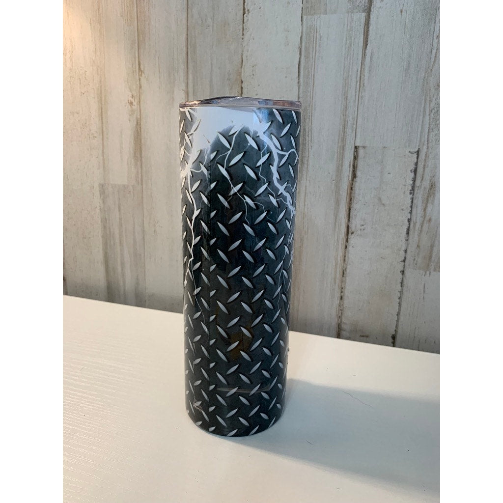Captain America Tumbler Star Diamond Plate w/ Clear Lid