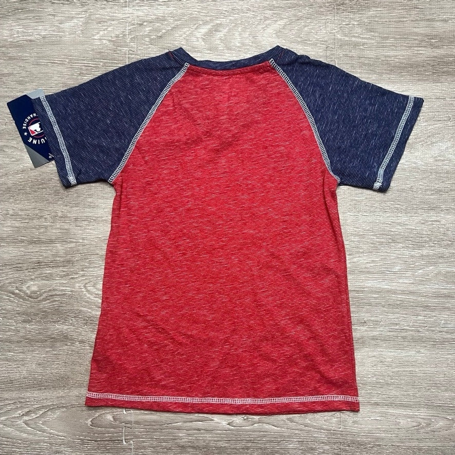 NWT Washington Nationals Red Colorblock V-Neck Baseball T-Shirt Youth Size Small