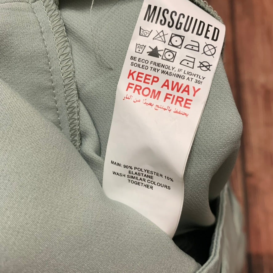 Missguided Pants Womens Size 6 Seafoam Green Belted